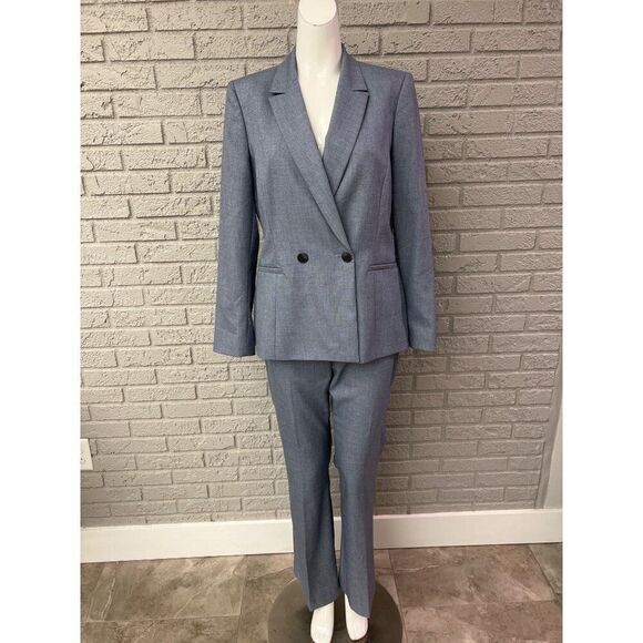 Antonio Melani Women Blue Career Pant Suit Size 8 J / 6 P - Picture 1 of 11